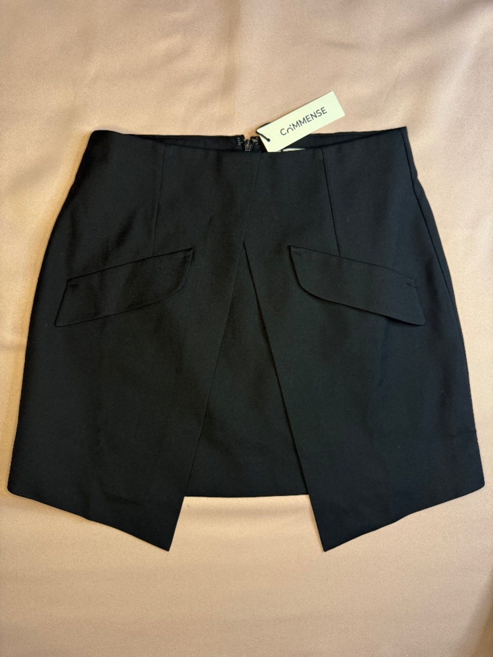 Commense - NWT Black Slit Front Mini-Skirt - Size S